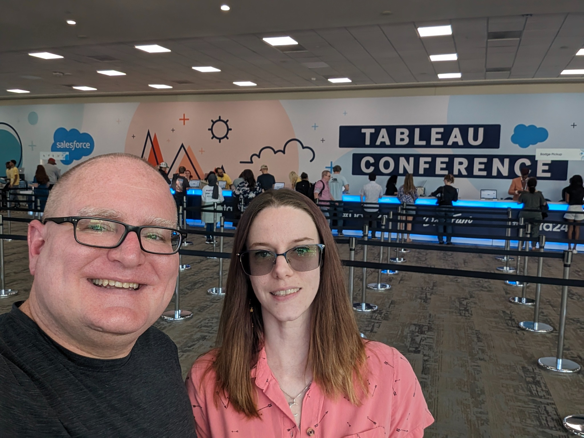 Jack King and Carin Detzel at the Tableau Conference check-in area